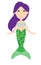 Vector Cartoon Mermaid Funny Cartoon Character