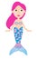 Vector Cartoon Mermaid Funny Cartoon Character