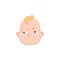 Vector cartoon newborn infant baby offended face