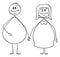 Vector Cartoon of Obese or Overweight Heterosexual Couple of Man and Woman Holding Hands