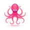 Vector cartoon octopus illustration. Isolated on white.