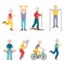 Vector cartoon old people activity