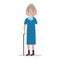 Vector cartoon old woman caught cold sneezing