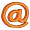 Vector Cartoon Orange At Symbol. Email Sign