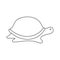 Vector cartoon outline turtle.