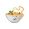 Vector Cartoon Pasta in a Bowl, Cute Illustration Isoalted on White Background, Plate.