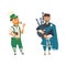 Vector cartoon people in UK national costumes set