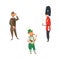 Vector cartoon people in UK national costumes set