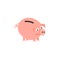 Vector cartoon piggy bank with sad unhappy facial