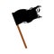 Vector cartoon pirates black flag isolated