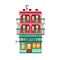 Vector Cartoon Pixelart City building Isolated Illustration