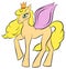 Vector cartoon pony. Cartoon character pegasus