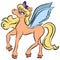 Vector cartoon pony. Cartoon character pegasus