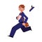 Vector cartoon postman character running away