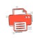 Vector cartoon printer icon in comic style. Document printing si