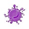 Vector cartoon purple juice drop splash isolated