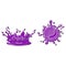 Vector cartoon purple juice drop splash set