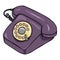 Vector Cartoon Purple Rotary Telephone