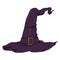 Vector Cartoon Purple Witches Hat