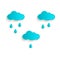 Vector cartoon rain cloud icon symbol set isolated