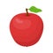 Vector cartoon red apple, tasty vegetarian fruit