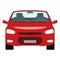 Vector cartoon red car cabriolet front view