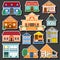 Vector cartoon rent vacation houses