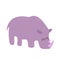 Vector cartoon rhinoceros. Little rhino. Modern cute hand drawn style