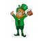 Vector cartoon Saint Patrick. Symbol of National Irish holiday.