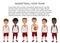 Vector Cartoon school basketball kids team in uniform isolated.