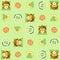 Vector cartoon seamless pattern with cute animals