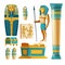 Vector cartoon set of ancient Egypt objects