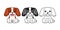 Vector cartoon set of cavalier king charles spaniel dog