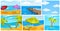 Vector cartoon set of summer backgrounds.