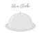 Vector cartoon silver cloche. Metal platter.