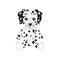 Vector cartoon sitting dog of Dalmatian breed