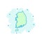 Vector cartoon South Korea map icon in comic style. South Korea