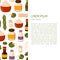 Vector cartoon soy food background