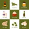 Vector cartoon soy food icons