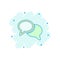 Vector cartoon speech bubble icon in comic style. Discussion dialog concept illustration pictogram. Talk bubble business splash e