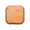 Vector cartoon square wooden button for game assets