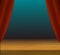 Vector Cartoon Stage Background, Red Curtains and Wooden Floor.