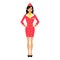 Vector cartoon stewardess girl in uniform