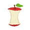 Vector cartoon stub of apple. Garbage of fruit