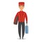 Vector cartoon style illustration of hotel bellboy