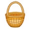 Vector cartoon style illustration. Wicker basket of on a white background