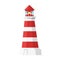 Vector cartoon style lighthouse. Icon for web. on white background.