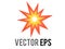 Vector cartoon-styled red, yellow fiery burst collision star icon