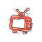 Vector cartoon television monitor icon in comic style. Tv screen