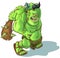 Vector Cartoon Troll Orc or Ogre with Raised Club